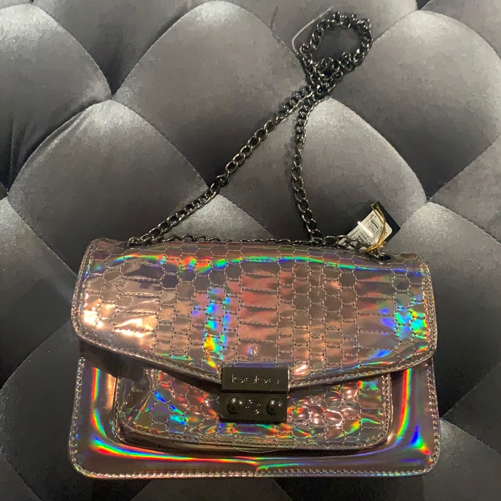 Bebe metallic crossbody purse